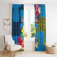 Palau Independence Day Window Curtain 1st October 30th Anniversary Polynesian Jungle Flower LT03 - Polynesian Pride