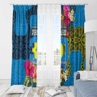 Palau Independence Day Window Curtain 1st October 30th Anniversary Polynesian Jungle Flower LT03 - Polynesian Pride