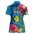 Palau Independence Day Women Polo Shirt 1st October 30th Anniversary Polynesian Jungle Flower