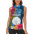 Palau Independence Day Women Sleeveless Polo Shirt 1st October 30th Anniversary Polynesian Jungle Flower