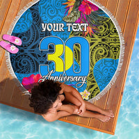 Personalised Palau Independence Day Beach Blanket 1st October 30th Anniversary Polynesian Jungle Flower LT03 - Polynesian Pride