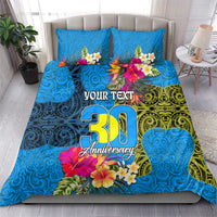 Personalised Palau Independence Day Bedding Set 1st October 30th Anniversary Polynesian Jungle Flower LT03 - Polynesian Pride