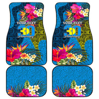 Personalised Palau Independence Day Car Mats 1st October 30th Anniversary Polynesian Jungle Flower LT03 - Polynesian Pride