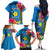 Personalised Palau Independence Day Family Matching Off The Shoulder Long Sleeve Dress and Hawaiian Shirt 1st October 30th Anniversary Polynesian Jungle Flower