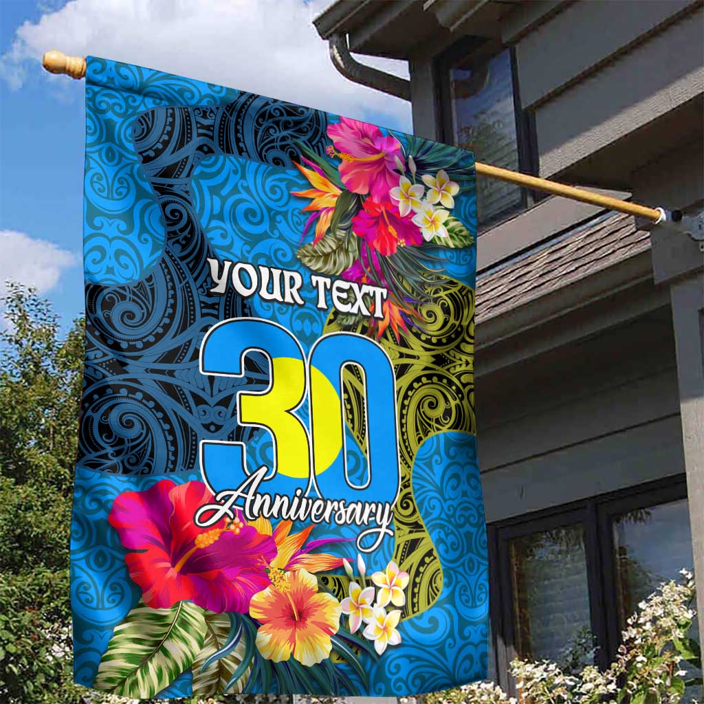 Personalised Palau Independence Day Garden Flag 1st October 30th Anniversary Polynesian Jungle Flower LT03 - Polynesian Pride