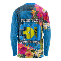 Personalised Palau Independence Day Long Sleeve Shirt 1st October 30th Anniversary Polynesian Jungle Flower LT03 - Polynesian Pride