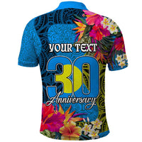 Personalised Palau Independence Day Polo Shirt 1st October 30th Anniversary Polynesian Jungle Flower LT03 - Polynesian Pride
