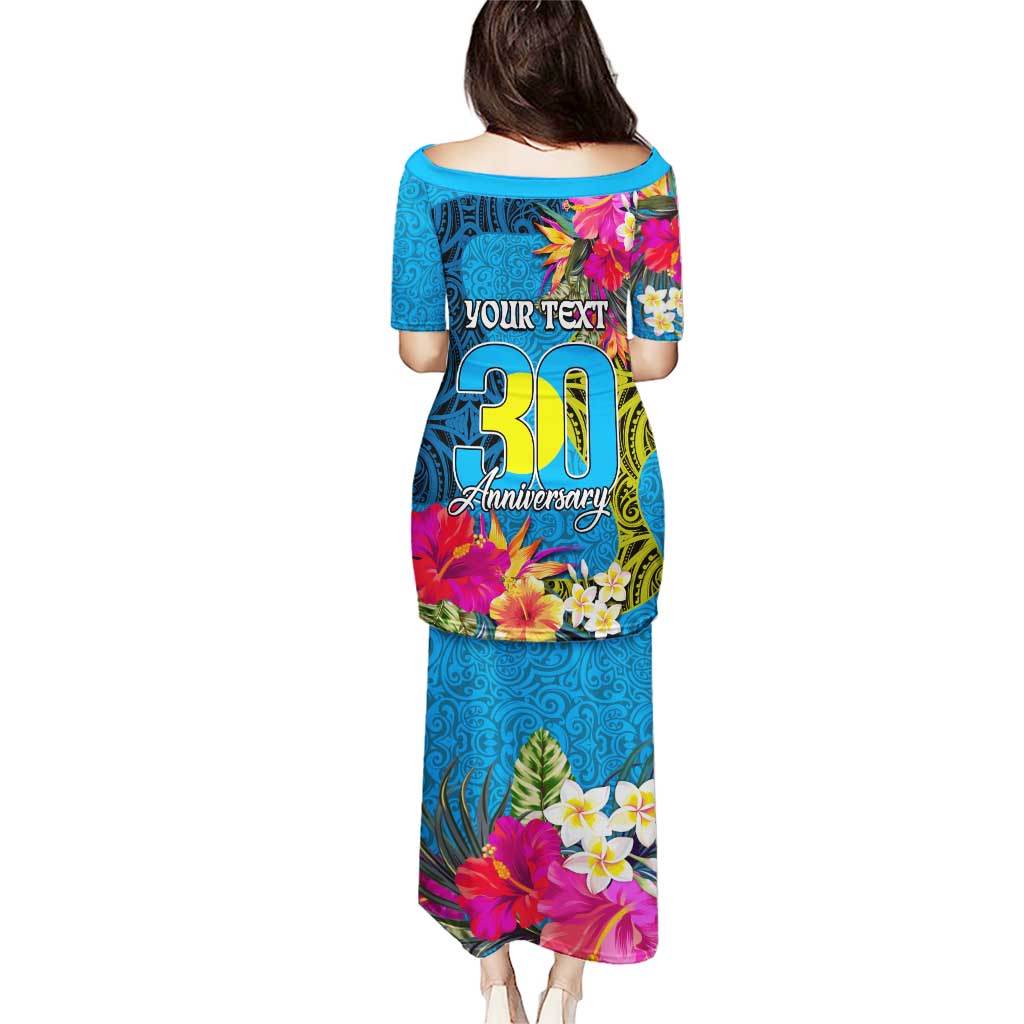 Personalised Palau Independence Day Puletasi 1st October 30th Anniversary Polynesian Jungle Flower LT03 - Polynesian Pride