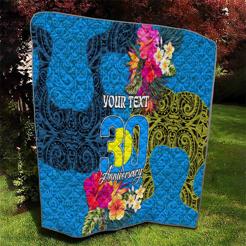 Personalised Palau Independence Day Quilt 1st October 30th Anniversary Polynesian Jungle Flower LT03 - Polynesian Pride