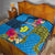 Personalised Palau Independence Day Quilt 1st October 30th Anniversary Polynesian Jungle Flower