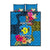 Personalised Palau Independence Day Quilt Bed Set 1st October 30th Anniversary Polynesian Jungle Flower