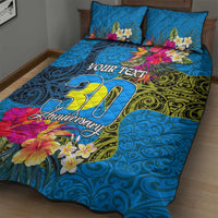 Personalised Palau Independence Day Quilt Bed Set 1st October 30th Anniversary Polynesian Jungle Flower LT03 - Polynesian Pride