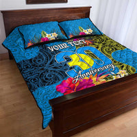 Personalised Palau Independence Day Quilt Bed Set 1st October 30th Anniversary Polynesian Jungle Flower LT03 - Polynesian Pride