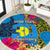 Personalised Palau Independence Day Round Carpet 1st October 30th Anniversary Polynesian Jungle Flower