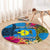 Personalised Palau Independence Day Round Carpet 1st October 30th Anniversary Polynesian Jungle Flower