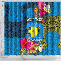 Personalised Palau Independence Day Shower Curtain 1st October 30th Anniversary Polynesian Jungle Flower LT03 - Polynesian Pride