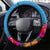 Palau Independence Day Steering Wheel Cover 1st October 30th Anniversary Polynesian Jungle Flower