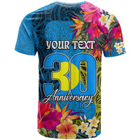 Personalised Palau Independence Day T Shirt 1st October 30th Anniversary Polynesian Jungle Flower LT03 - Polynesian Pride