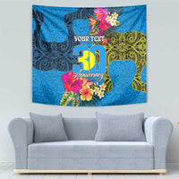 Personalised Palau Independence Day Tapestry 1st October 30th Anniversary Polynesian Jungle Flower LT03 - Polynesian Pride