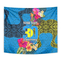 Personalised Palau Independence Day Tapestry 1st October 30th Anniversary Polynesian Jungle Flower LT03 - Polynesian Pride