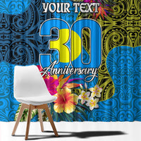 Personalised Palau Independence Day Window Curtain 1st October 30th Anniversary Polynesian Jungle Flower LT03 - Polynesian Pride