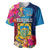 Tuvalu Independence Day Baseball Jersey 1st October 46th Anniversary Polynesian Jungle Flower