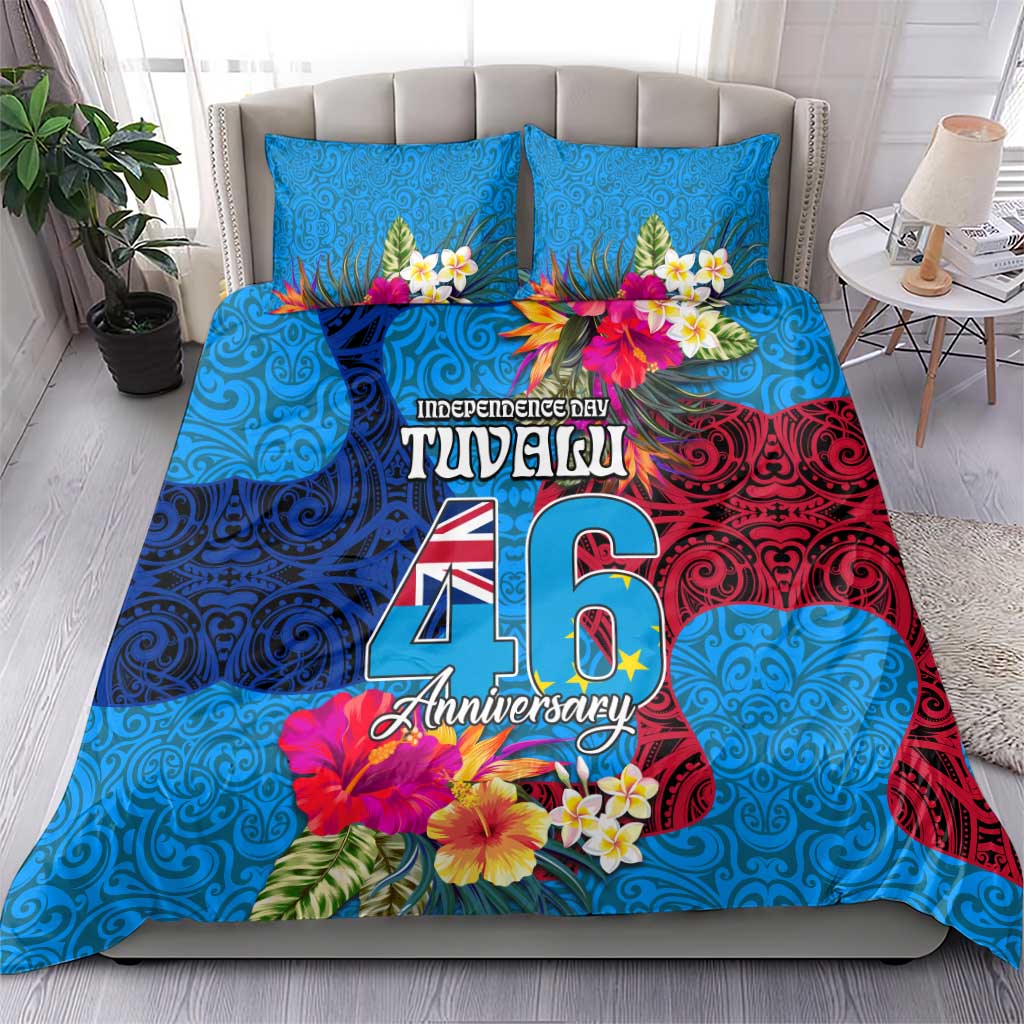 Tuvalu Independence Day Bedding Set 1st October 46th Anniversary Polynesian Jungle Flower LT03 - Polynesian Pride