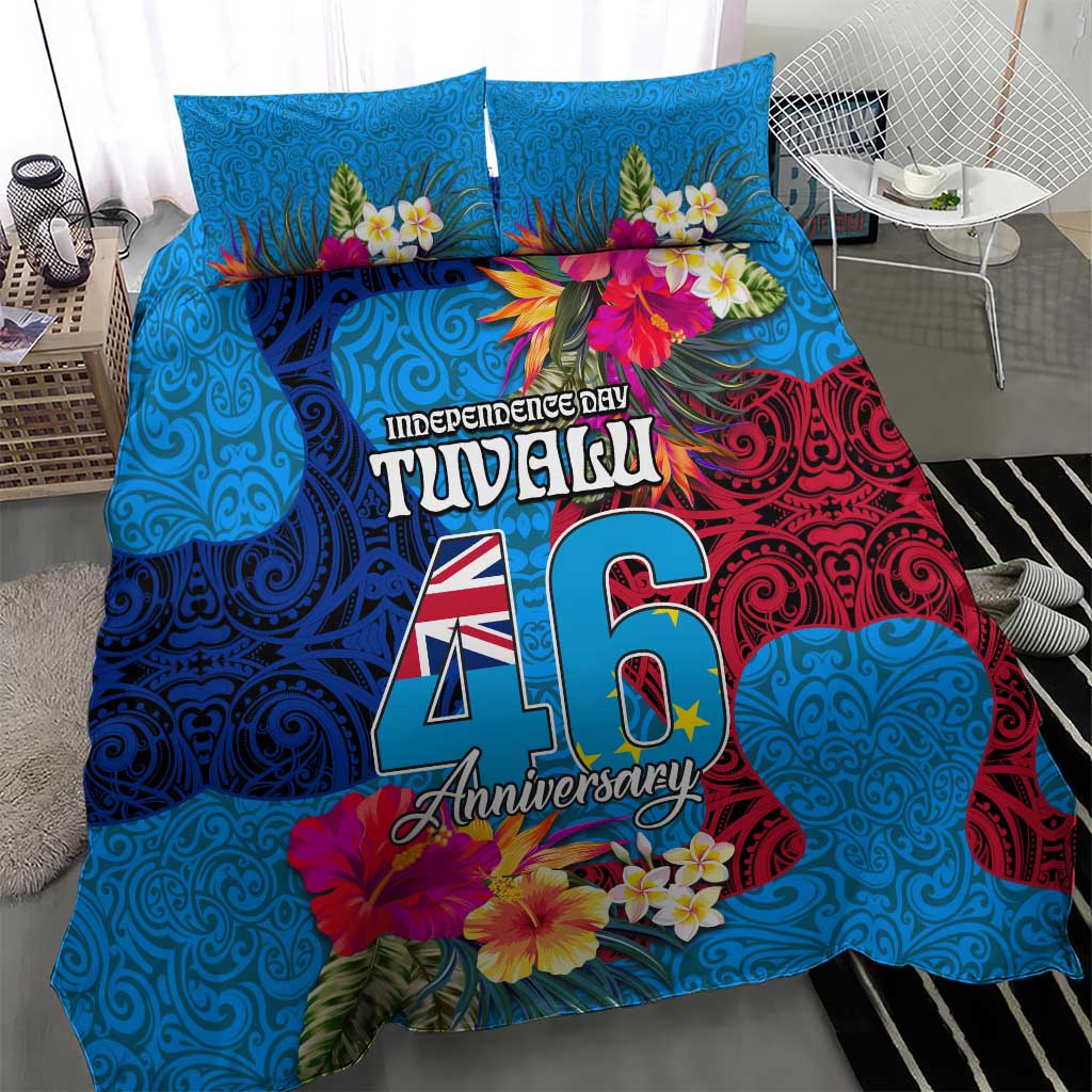Tuvalu Independence Day Bedding Set 1st October 46th Anniversary Polynesian Jungle Flower LT03 - Polynesian Pride