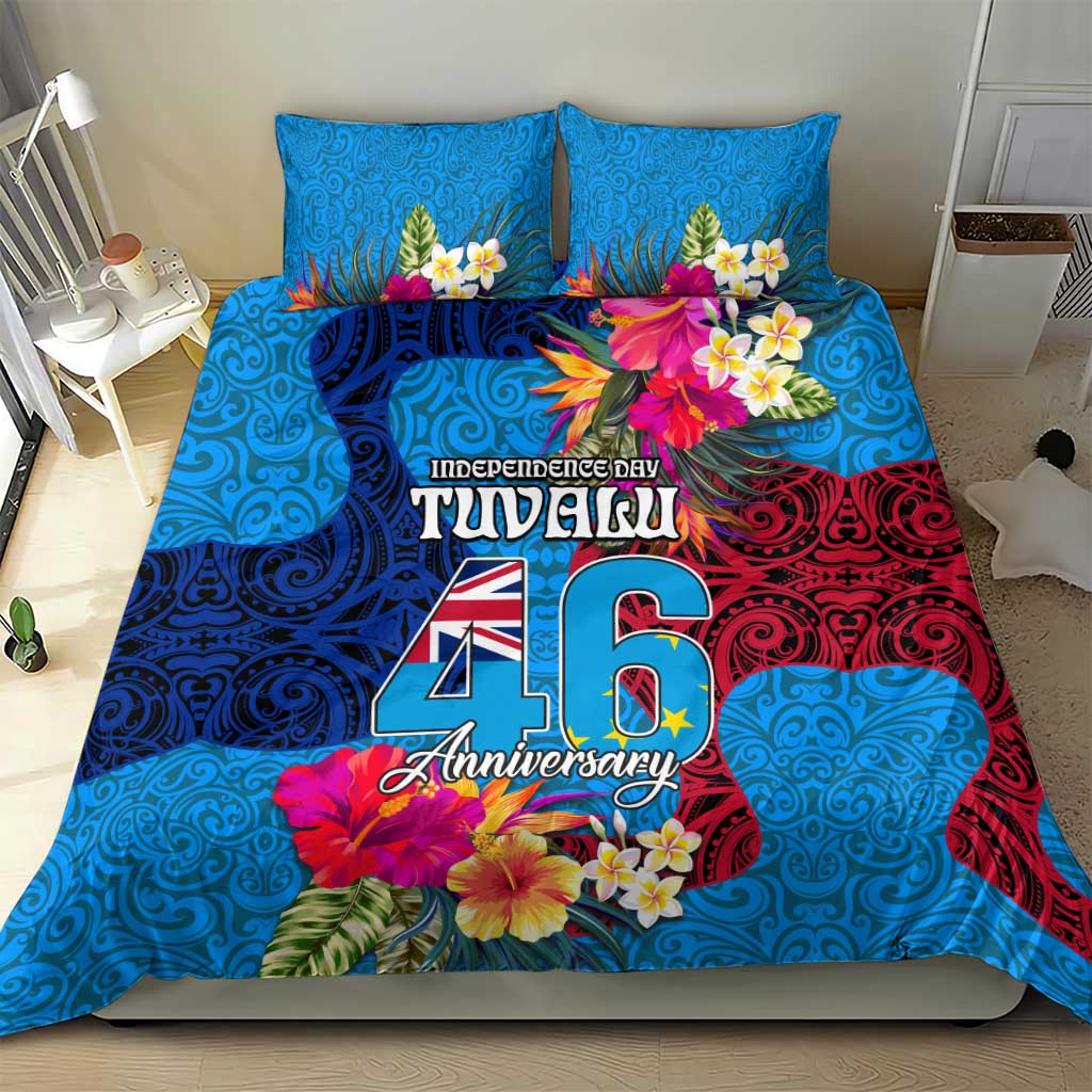 Tuvalu Independence Day Bedding Set 1st October 46th Anniversary Polynesian Jungle Flower LT03 - Polynesian Pride