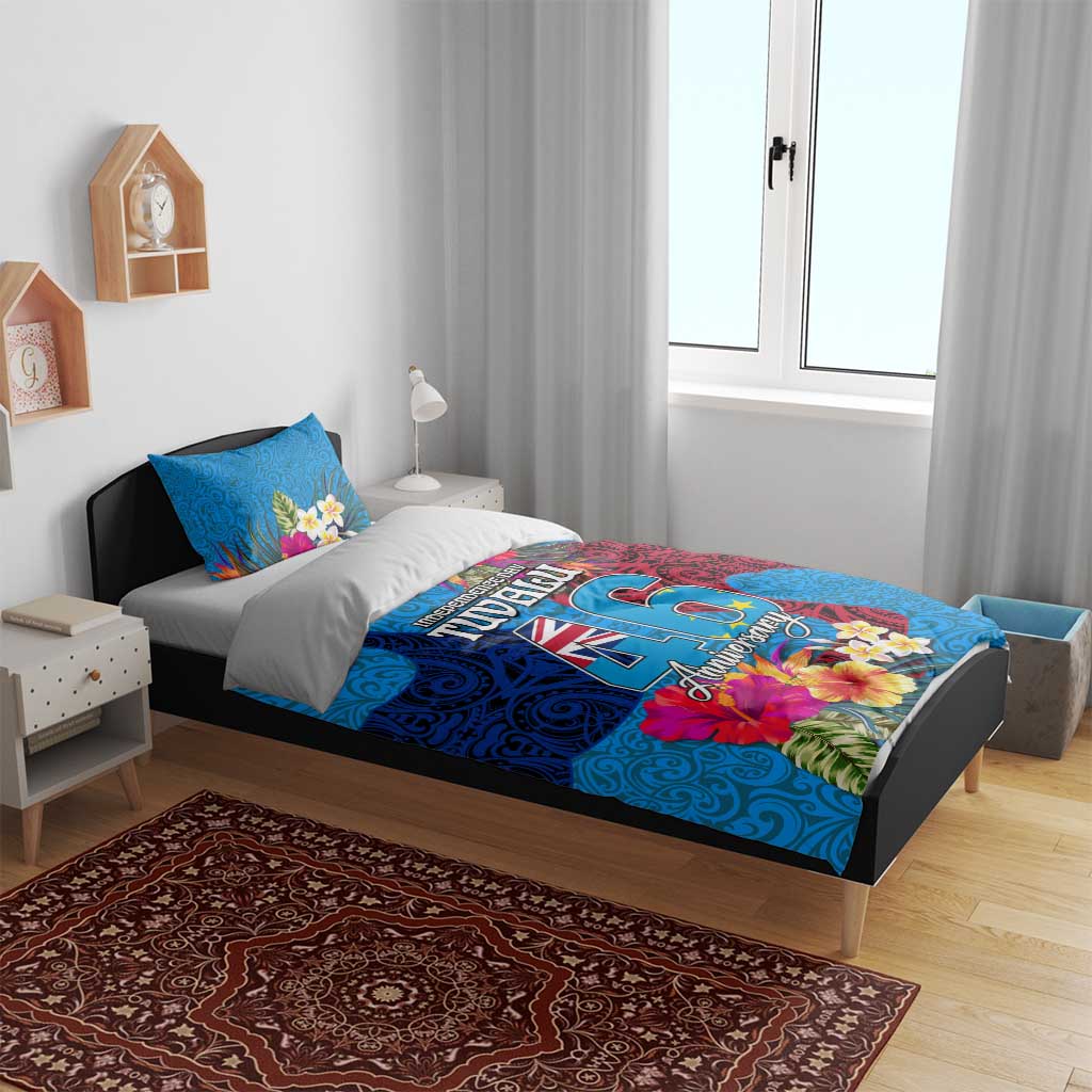 Tuvalu Independence Day Bedding Set 1st October 46th Anniversary Polynesian Jungle Flower LT03 - Polynesian Pride