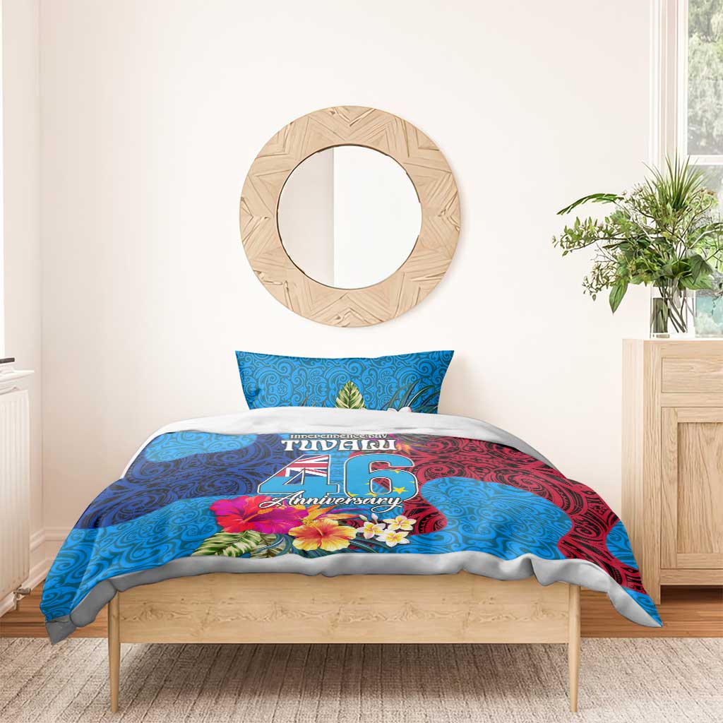 Tuvalu Independence Day Bedding Set 1st October 46th Anniversary Polynesian Jungle Flower LT03 - Polynesian Pride