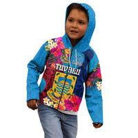Tuvalu Independence Day Kid Hoodie 1st October 46th Anniversary Polynesian Jungle Flower LT03 - Polynesian Pride