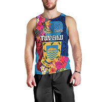 Tuvalu Independence Day Men Tank Top 1st October 46th Anniversary Polynesian Jungle Flower LT03 - Polynesian Pride