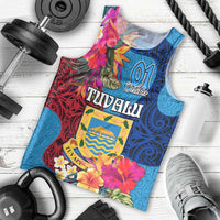Tuvalu Independence Day Men Tank Top 1st October 46th Anniversary Polynesian Jungle Flower LT03 - Polynesian Pride