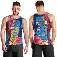 Tuvalu Independence Day Men Tank Top 1st October 46th Anniversary Polynesian Jungle Flower LT03 - Polynesian Pride