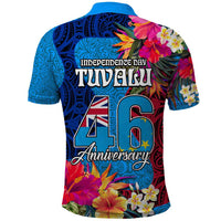 Tuvalu Independence Day Polo Shirt 1st October 46th Anniversary Polynesian Jungle Flower LT03 - Polynesian Pride