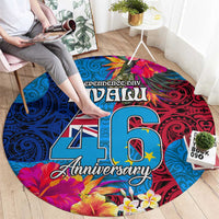 Tuvalu Independence Day Round Carpet 1st October 46th Anniversary Polynesian Jungle Flower LT03 - Polynesian Pride