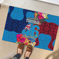 Tuvalu Independence Day Rubber Doormat 1st October 46th Anniversary Polynesian Jungle Flower LT03 - Polynesian Pride