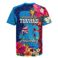 Tuvalu Independence Day Rugby Jersey 1st October 46th Anniversary Polynesian Jungle Flower LT03 - Polynesian Pride