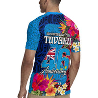 Tuvalu Independence Day Rugby Jersey 1st October 46th Anniversary Polynesian Jungle Flower LT03 - Polynesian Pride