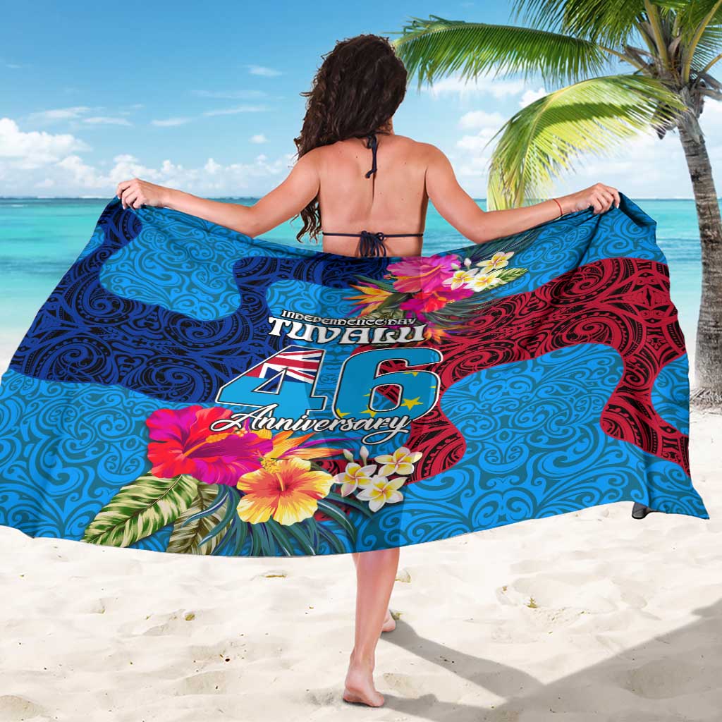 Tuvalu Independence Day Sarong 1st October 46th Anniversary Polynesian Jungle Flower LT03 - Polynesian Pride