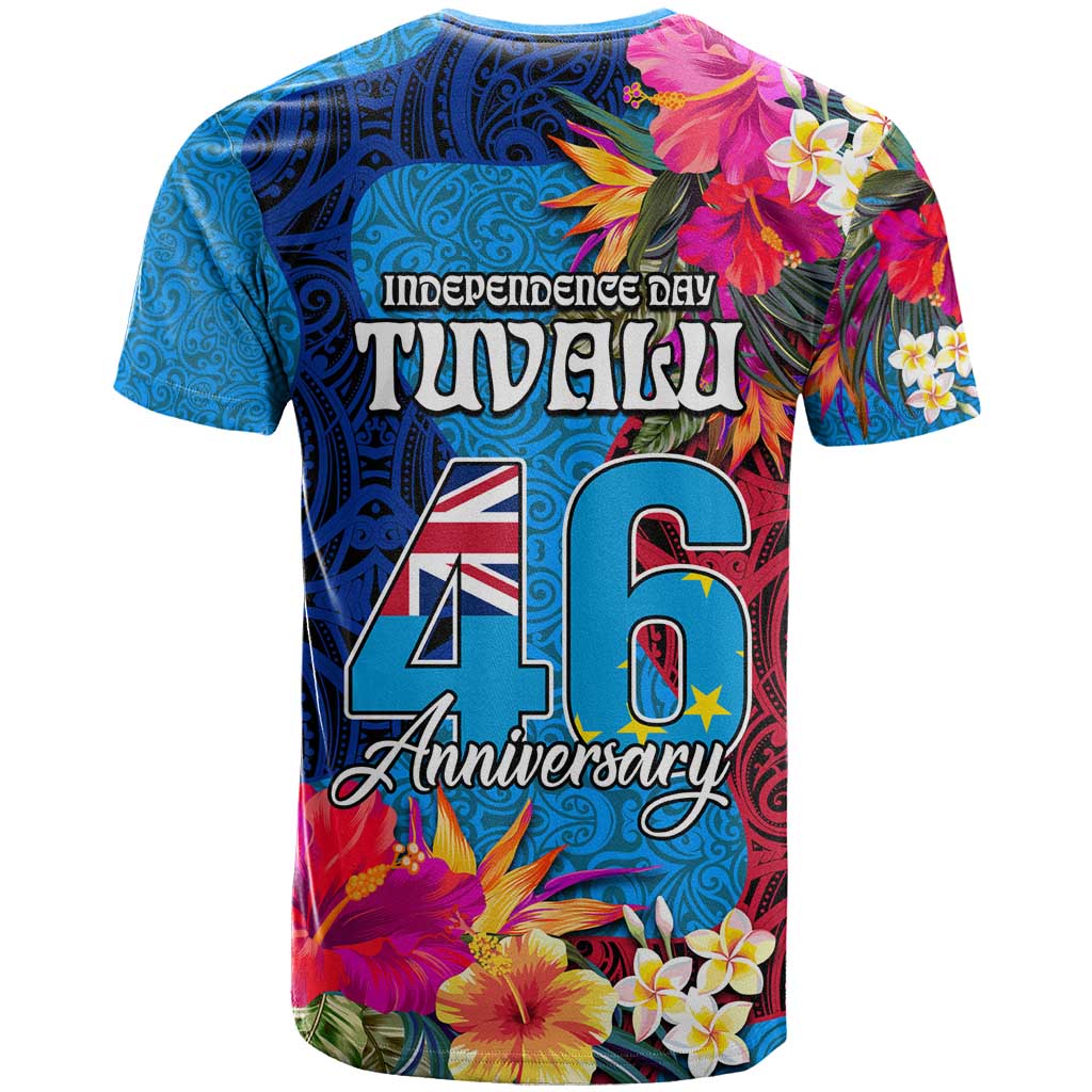 Tuvalu Independence Day T Shirt 1st October 46th Anniversary Polynesian Jungle Flower LT03 - Polynesian Pride