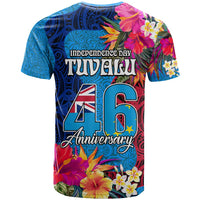 Tuvalu Independence Day T Shirt 1st October 46th Anniversary Polynesian Jungle Flower LT03 - Polynesian Pride