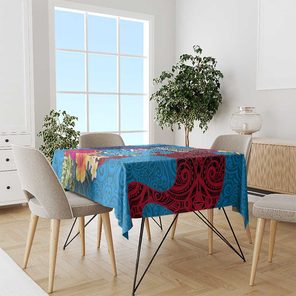 Tuvalu Independence Day Tablecloth 1st October 46th Anniversary Polynesian Jungle Flower LT03 - Polynesian Pride