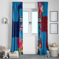 Tuvalu Independence Day Window Curtain 1st October 46th Anniversary Polynesian Jungle Flower LT03 - Polynesian Pride