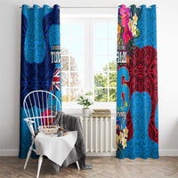 Tuvalu Independence Day Window Curtain 1st October 46th Anniversary Polynesian Jungle Flower LT03 - Polynesian Pride