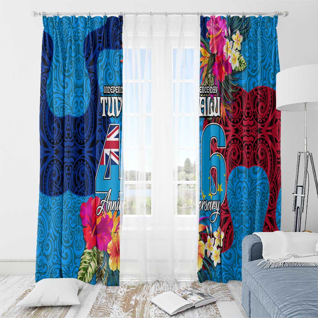 Tuvalu Independence Day Window Curtain 1st October 46th Anniversary Polynesian Jungle Flower LT03 - Polynesian Pride