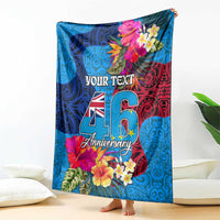 Personalised Tuvalu Independence Day Blanket 1st October 46th Anniversary Polynesian Jungle Flower LT03 - Polynesian Pride