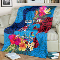 Personalised Tuvalu Independence Day Blanket 1st October 46th Anniversary Polynesian Jungle Flower LT03 - Polynesian Pride