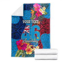 Personalised Tuvalu Independence Day Blanket 1st October 46th Anniversary Polynesian Jungle Flower LT03 - Polynesian Pride